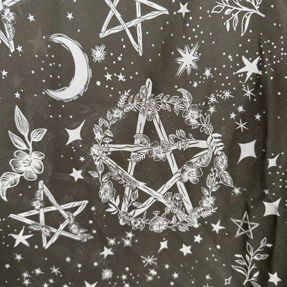 KILLSTAR‎ Skirt Womens S Black Luella Bias Midi Celestial Pentagram Goth Witchy - Picture 4 of 11